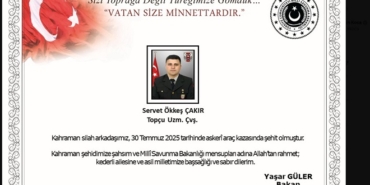 MSB: Edirne’de askeri araç kazasında 1 silah arkadaşımız